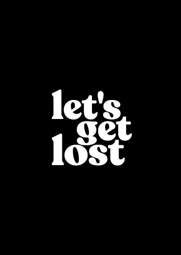 LITNB Postkarte Let's get lost Schwarz