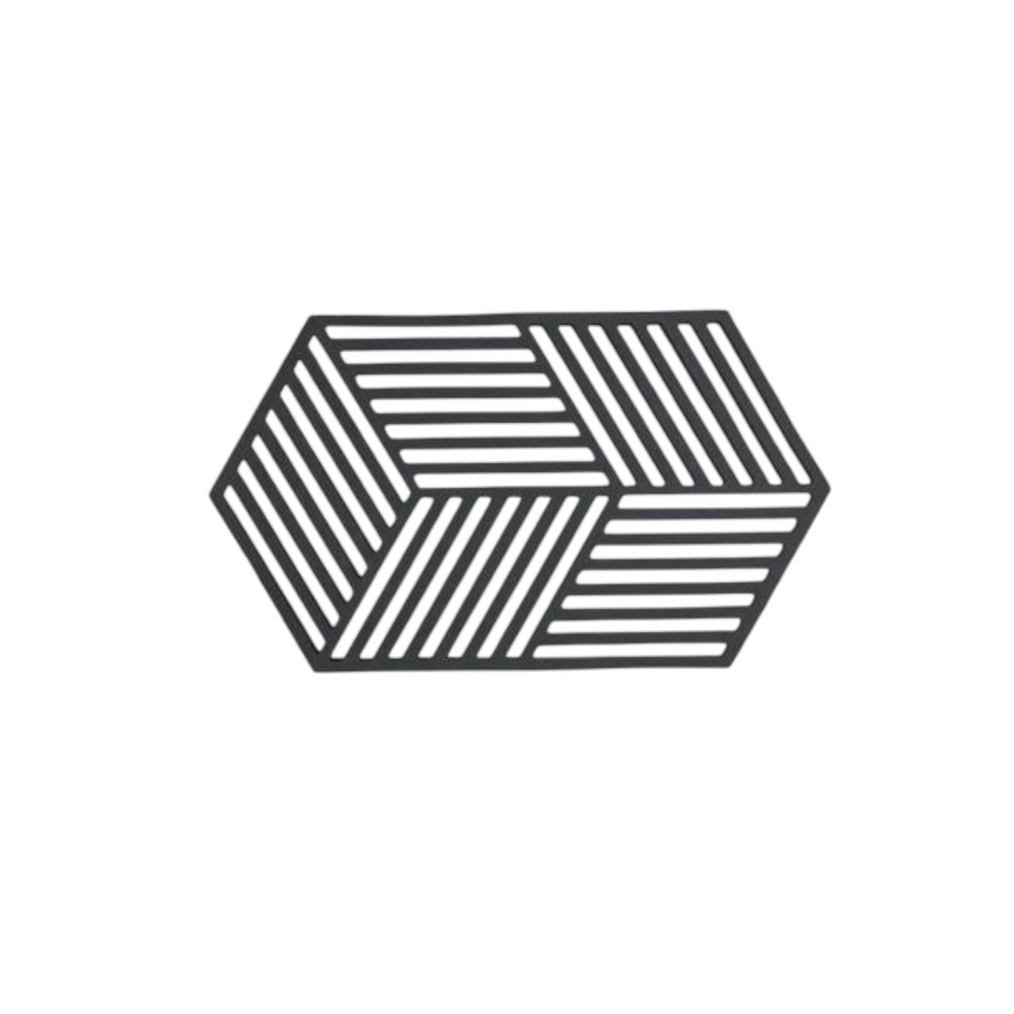 Zone Untersetzer Hexagon L Schwarz