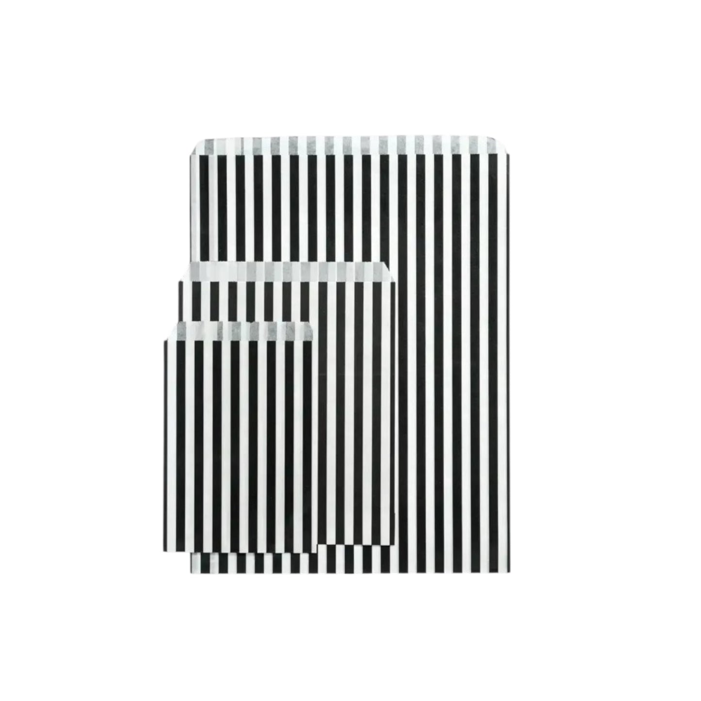 Papiertüten Schwarz-Weiß gestreift