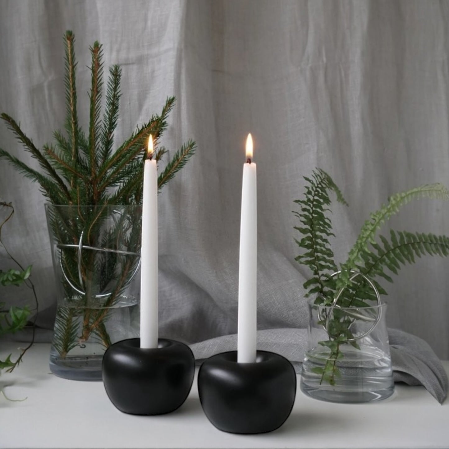 Born in Sweden Kerzenständer Apple S (2-er Set) Schwarz