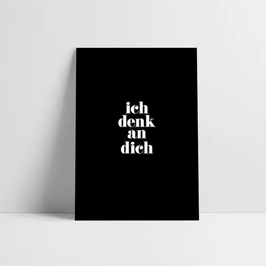 LITNB Postkarte Denk an dich Schwarz