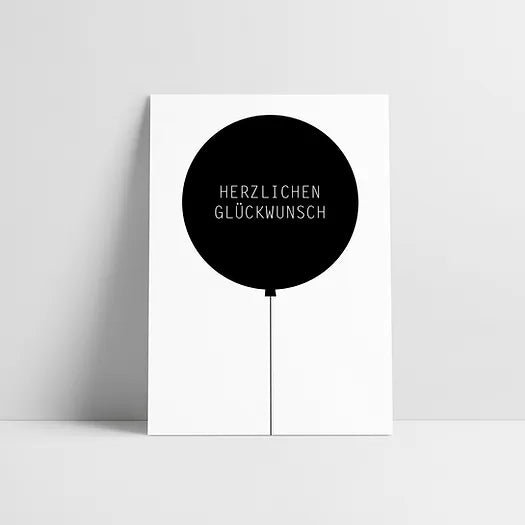 LITNB Postkarte Herzlich Schwarz