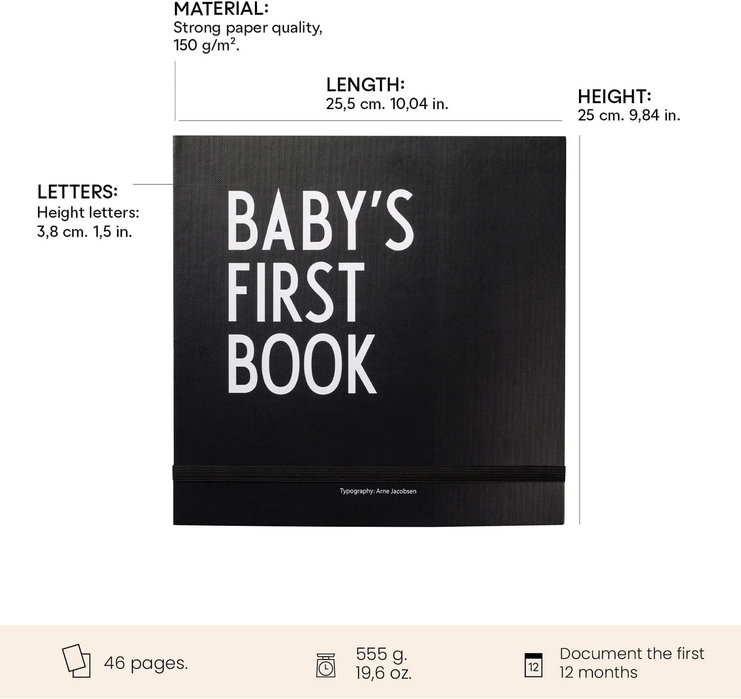 Design Letters Babys erstes Buch Schwarz