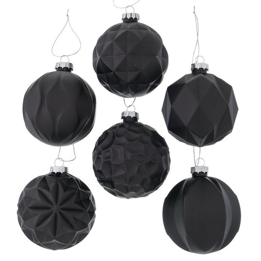 Boltze Weihnachtskugel Raven (6-er Set) Schwarz