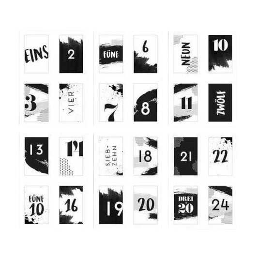 LITNB Adventskalender Sticker Set Schwarz