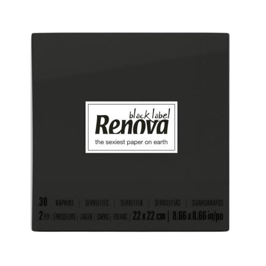 Renova Cocktail Servietten Schwarz