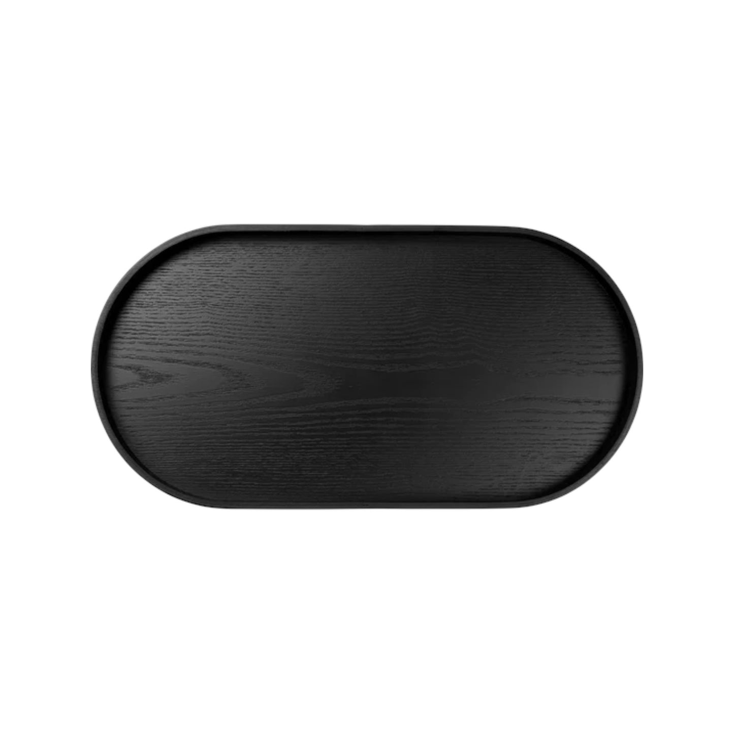 Tablett Wood Oval Schwarz