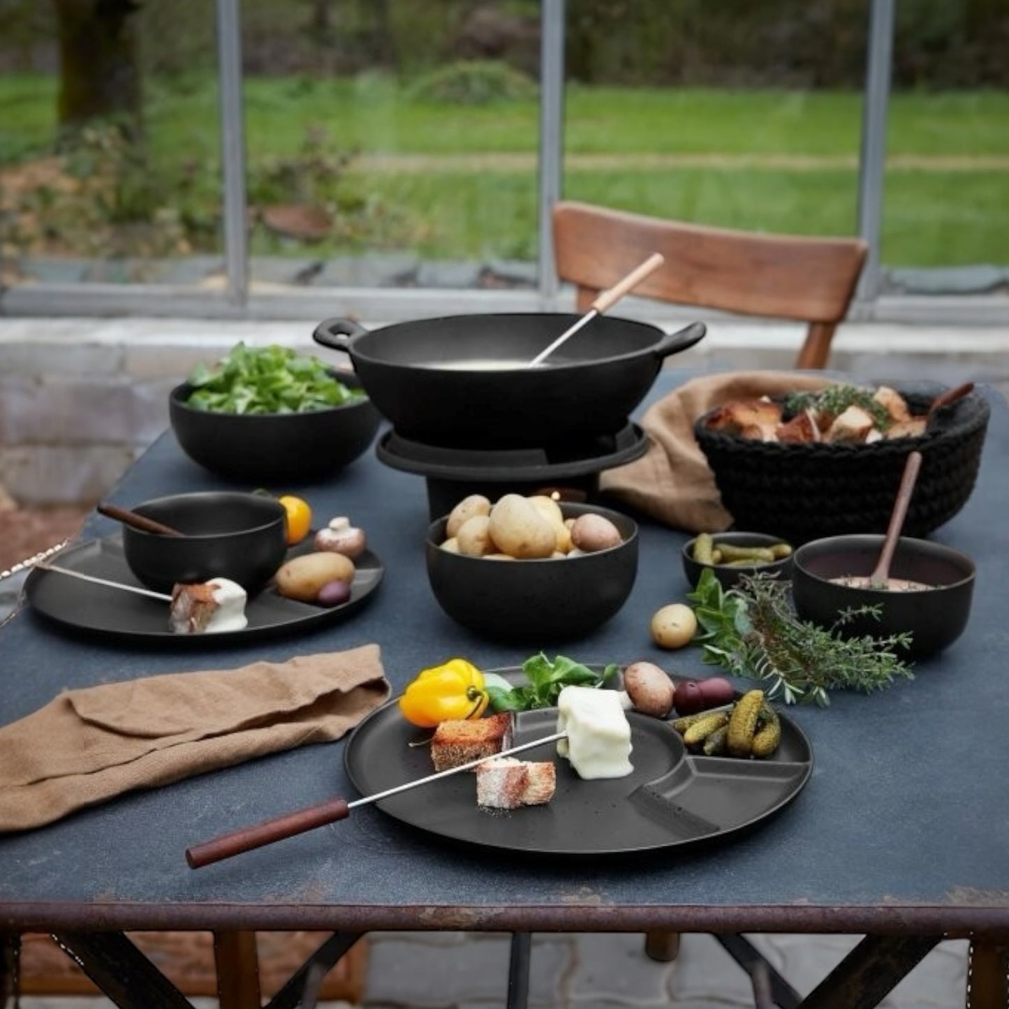 Fondueteller Coppa Kuro Schwarz