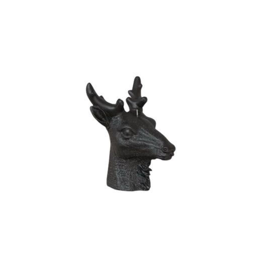 Objektkerze Hirsch matt Schwarz
