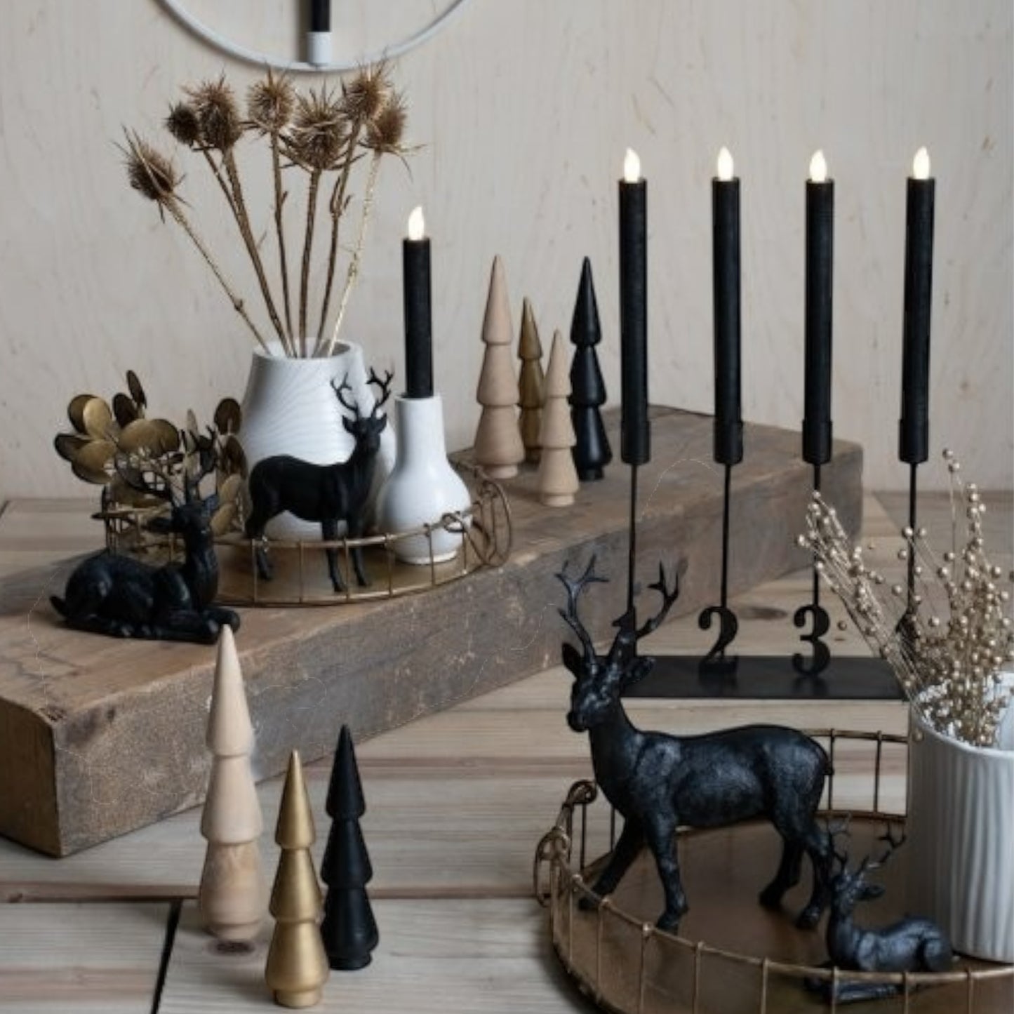 Vosteen Hirsch stehend (2-er Set) Schwarz