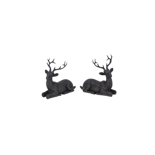 Vosteen Hirsch liegend (2-er Set) Schwarz