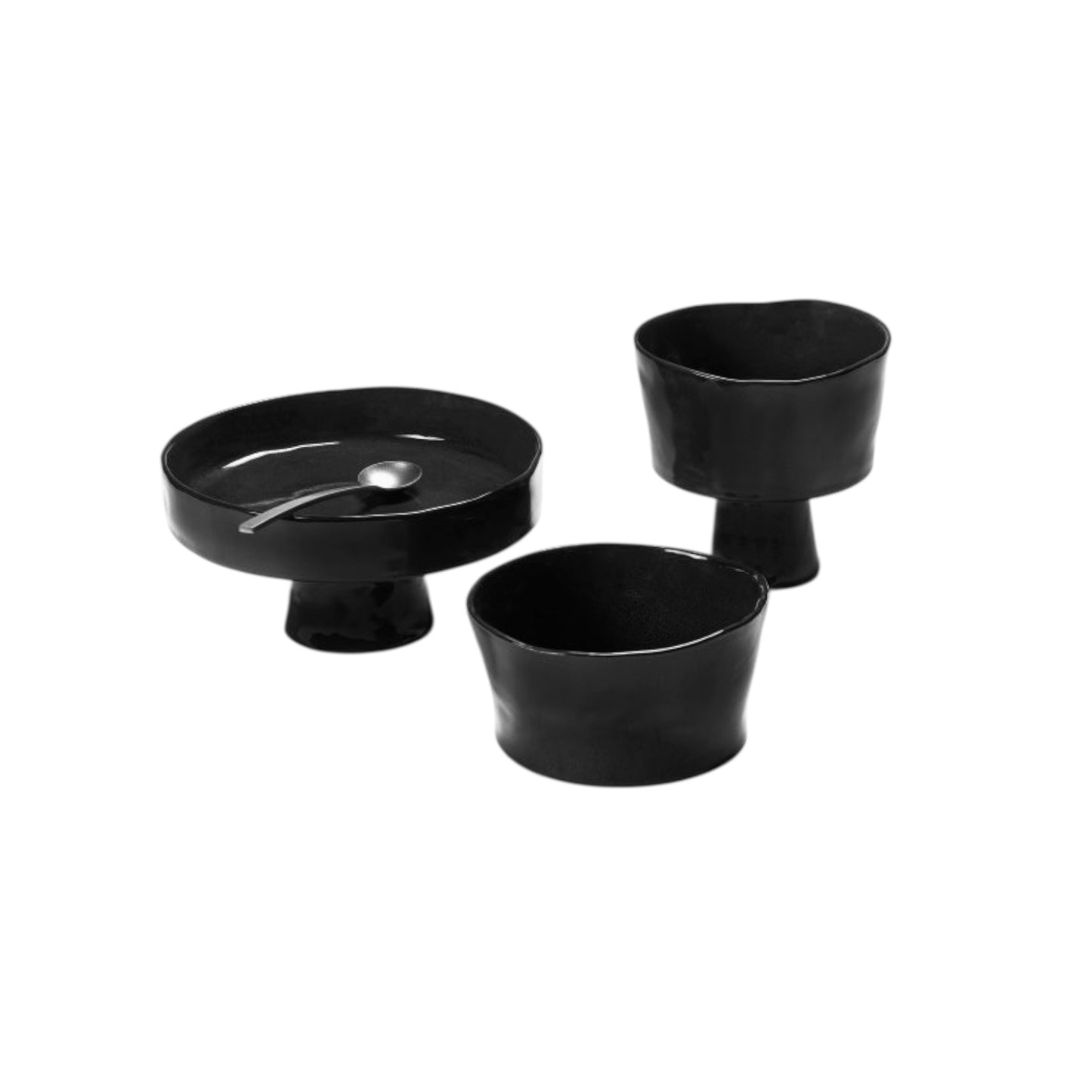 SERAX Schüssel auf Fuss La Mère Schwarz