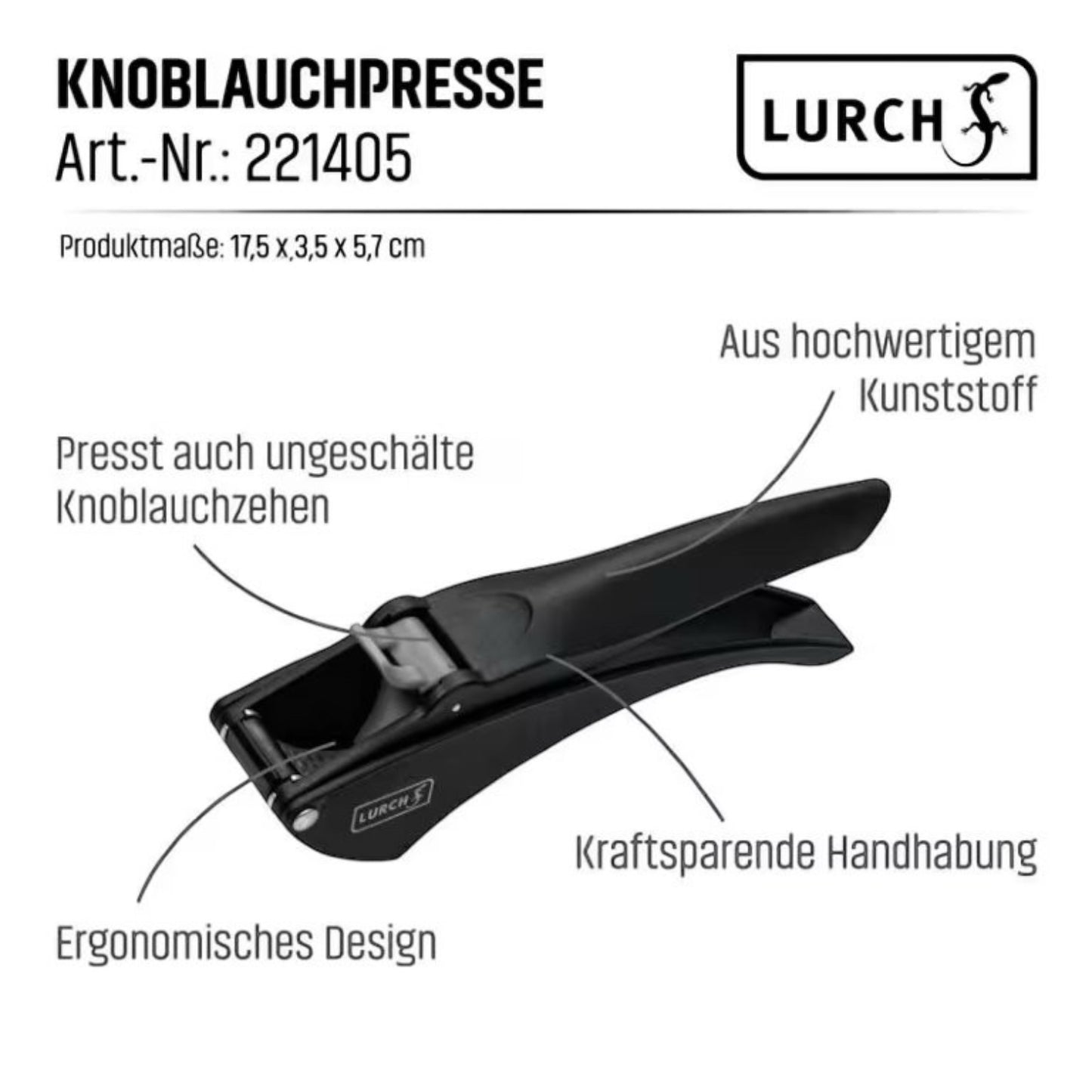 Lurch Knoblauchpresse Schwarz