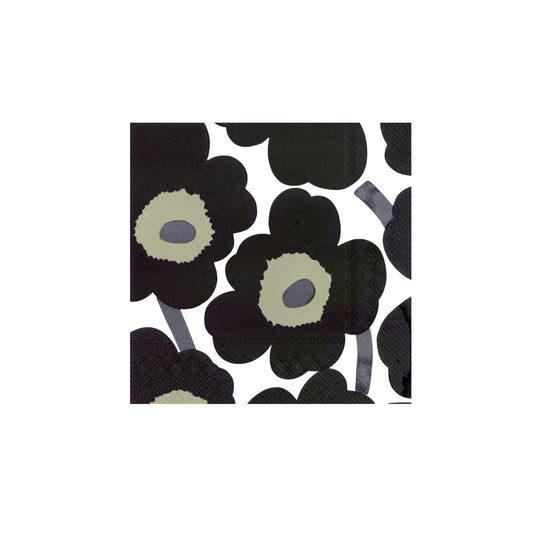 marimekko Lunch Servietten Unikko Schwarz