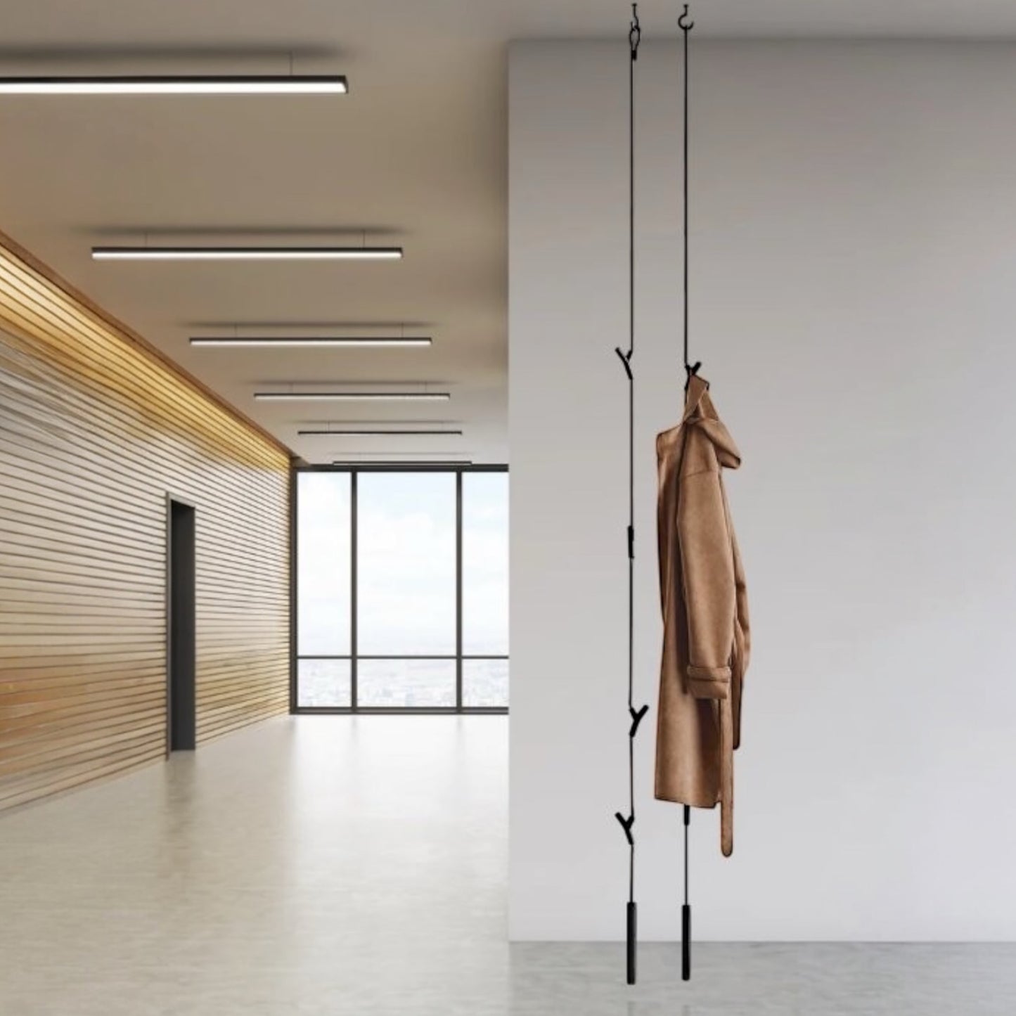 Wardrope Seilgarderobe Schwarz