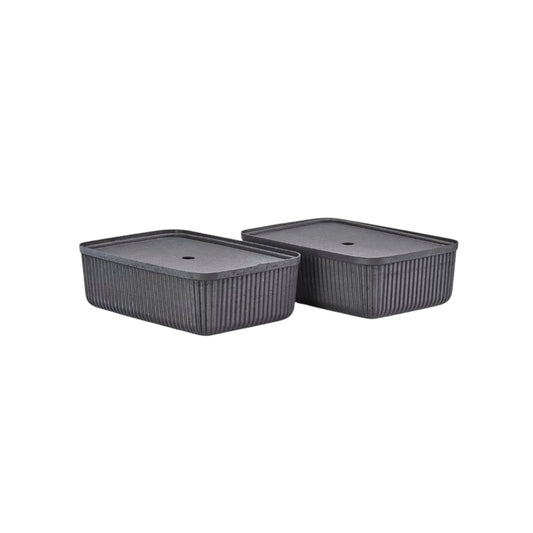 Zone Aufbewahrungs-box (2-er Set) Pulp L Schwarz