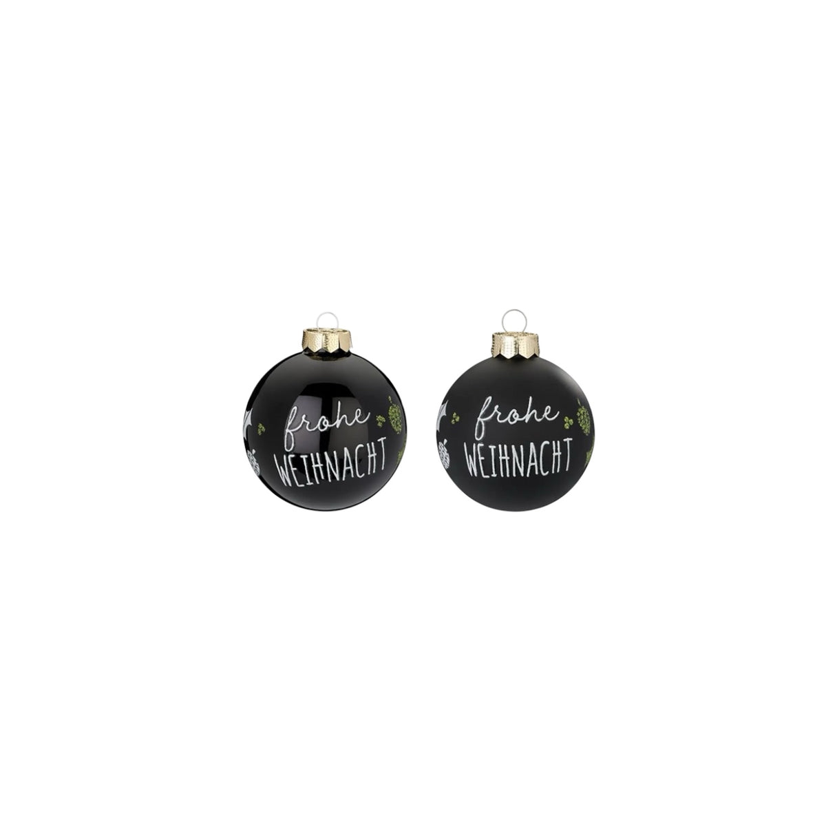 Holly & Jolly Kugel (2-er Set) Schwarz