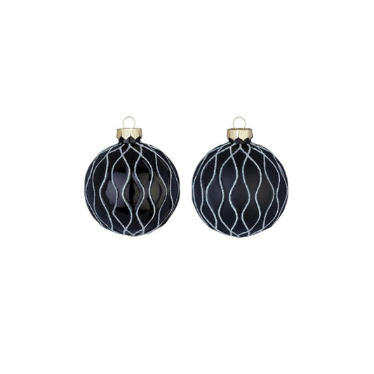 Holly & Jolly Kugel (2-er Set) Schwarz